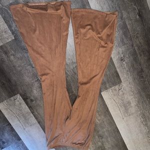 Medium brown flare leg pants